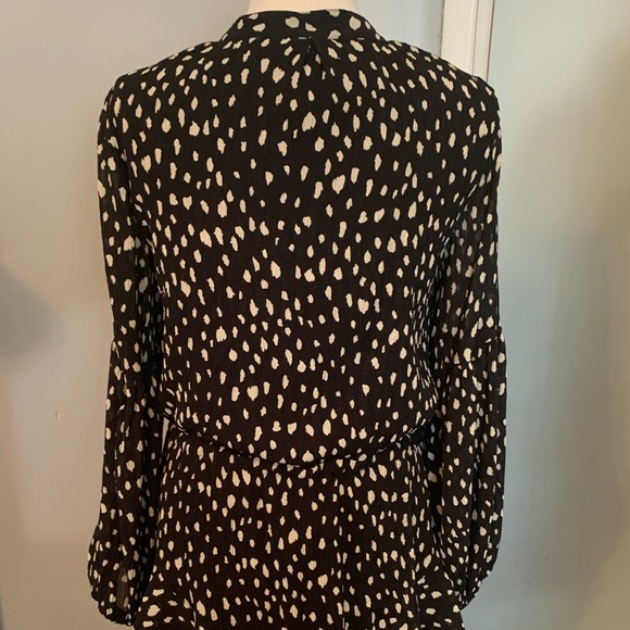 A-Line Dress By Together polka dot Black Gauzy Romantic Flouncy whimsigoth Sz M - Picture 13 of 16